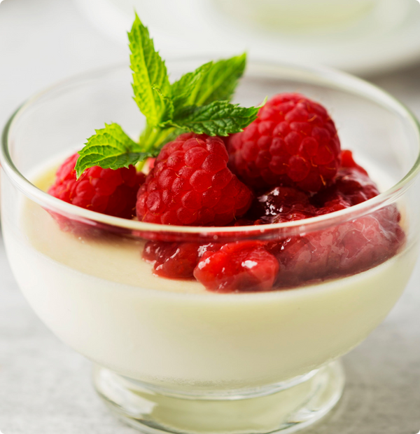 Keto Raspberry and Cream Panna Cotta