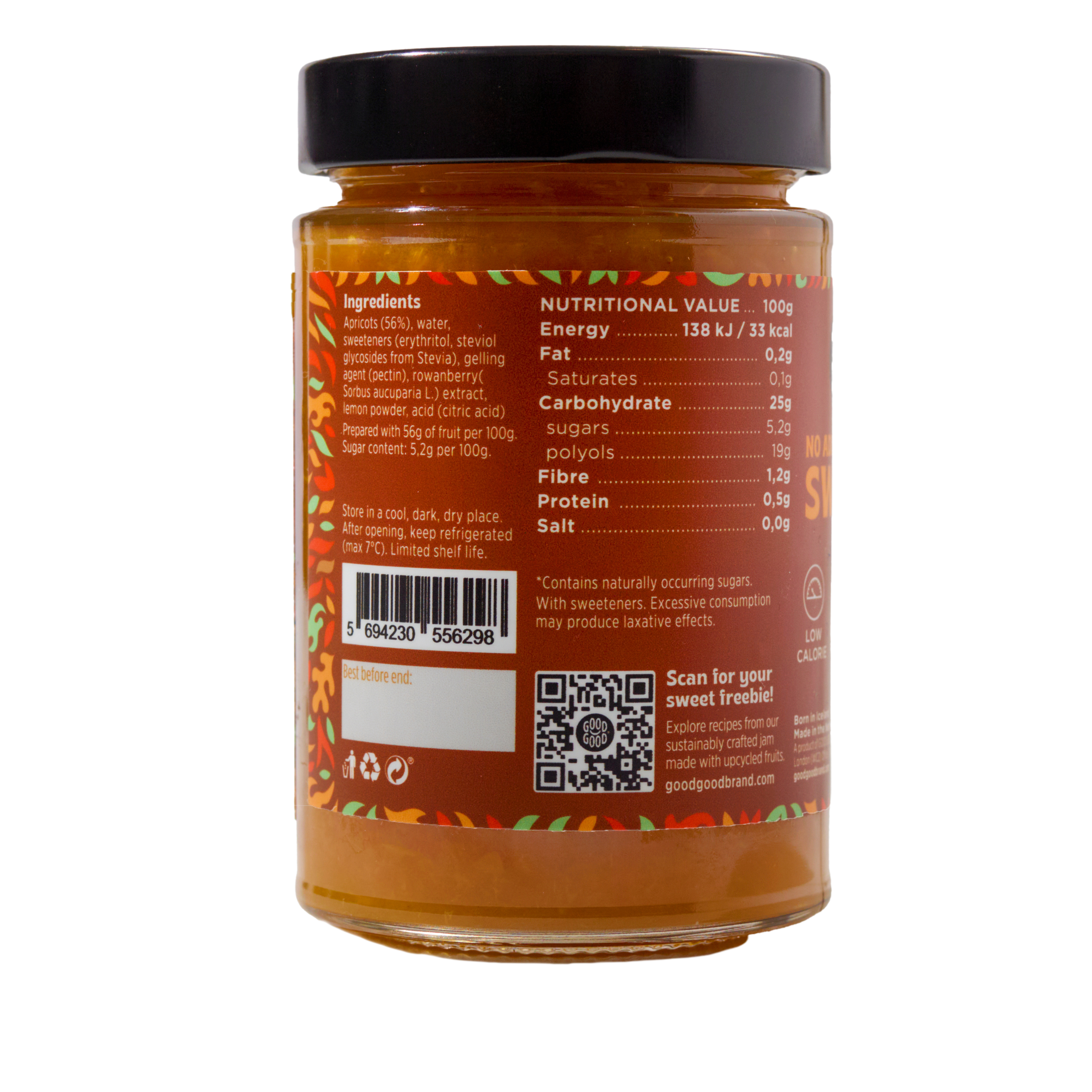 Apricot Jam (330g) - No Added Sugar