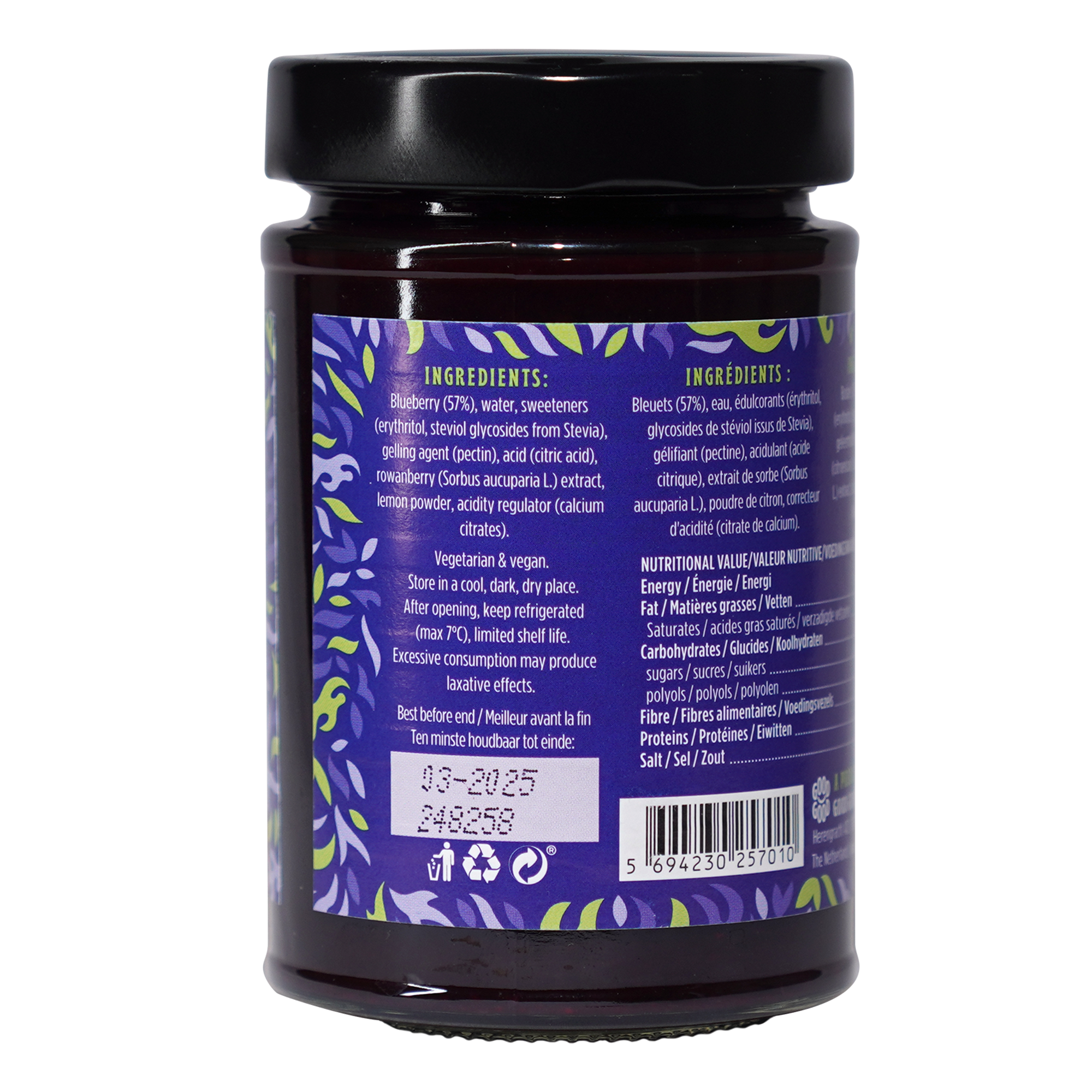 Blueberry Jam (330g) - No Added Sugar